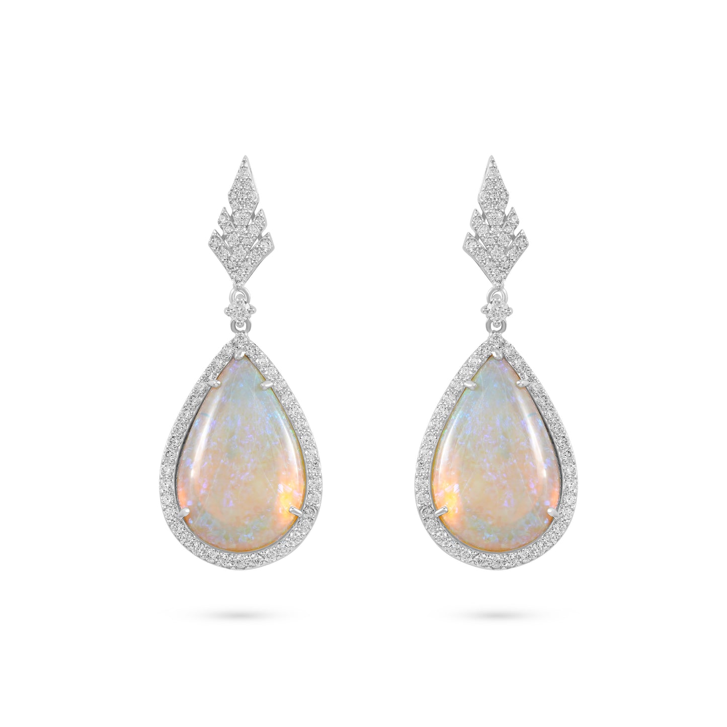Classy Opal Earrings in white gold