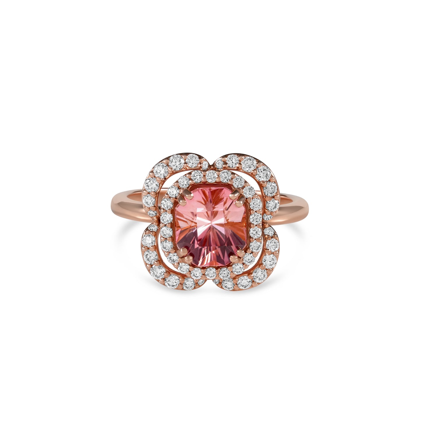 Pink tourmaline in rose gold