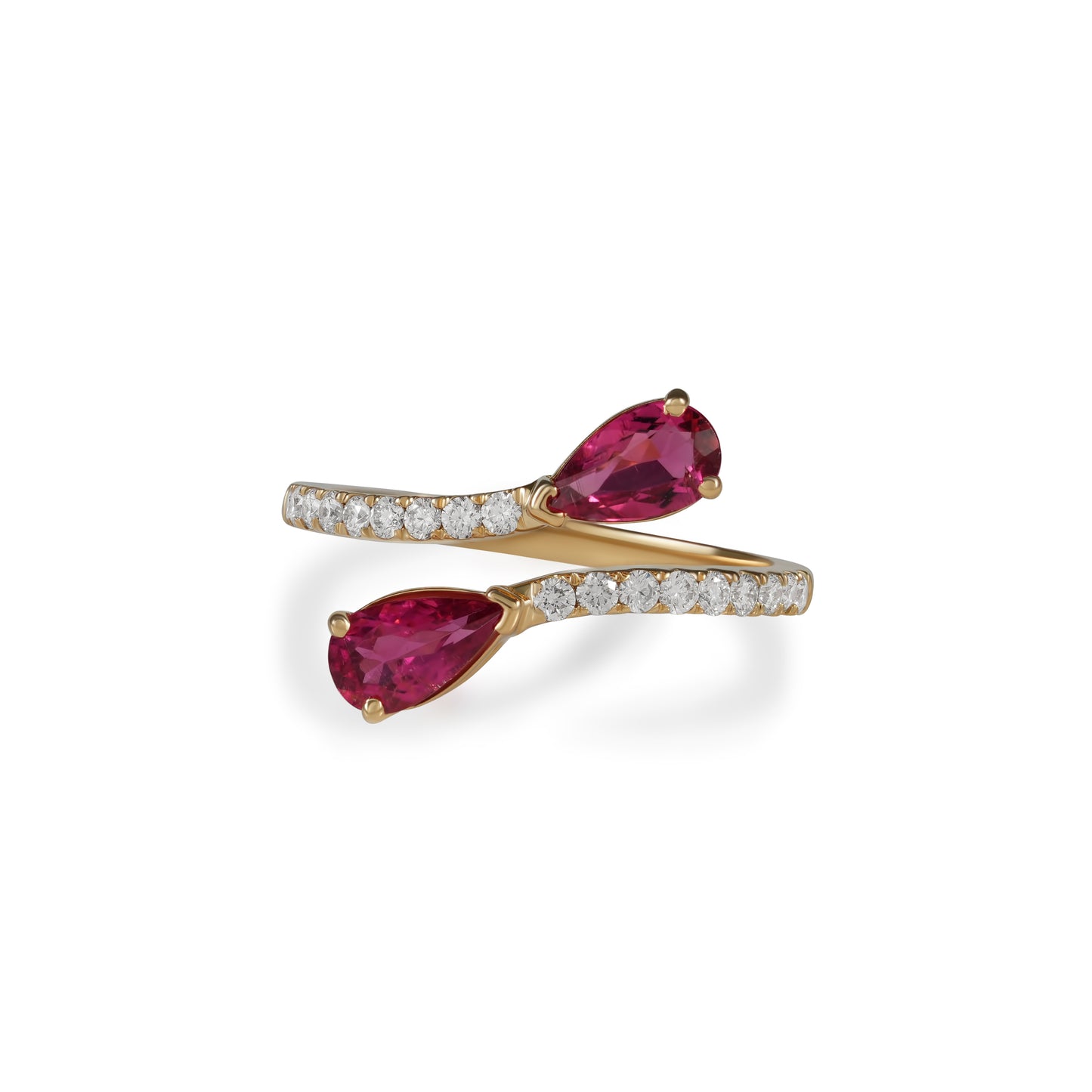 Unique red tourmaline ring