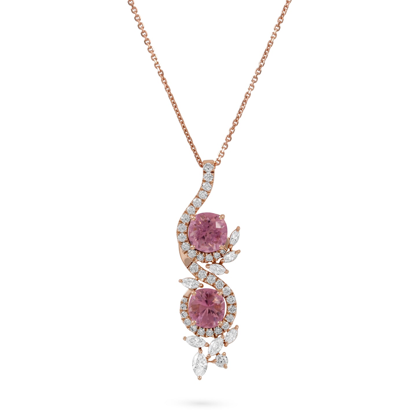 Pink Tourmaline in Rose Gold